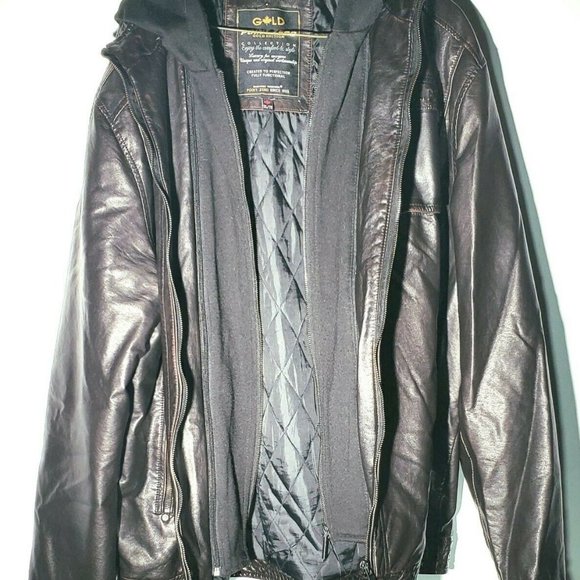 POINT ZERO Leather Jacket Gold Edition XL Brown - Picture 6 of 8